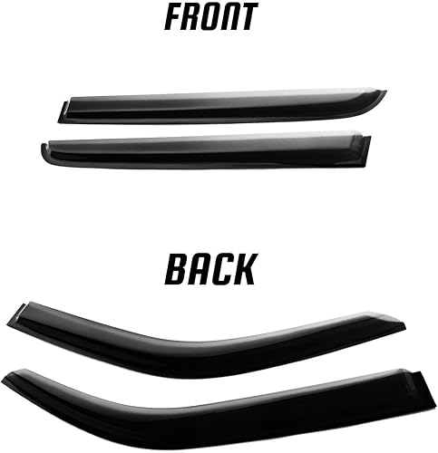 Miniatura 3 de JSP Deflectores de ventana lateral para visera de ventilación, protectores de lluvia para ventanas de automóvil para Dodge RAM Crew Cab 2019-2023,