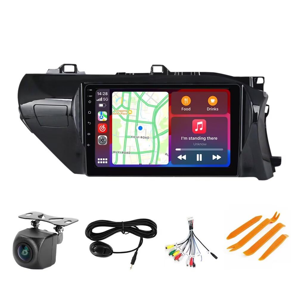 5GWiFi Upgrade Stereo Radio for Toyota Hilux 2015-2020 RHD - Biorunn 8-Core Wireless Car-Play Android Auto GPS Navi - 2GB RAM 32GB ROM 10.1 Inch