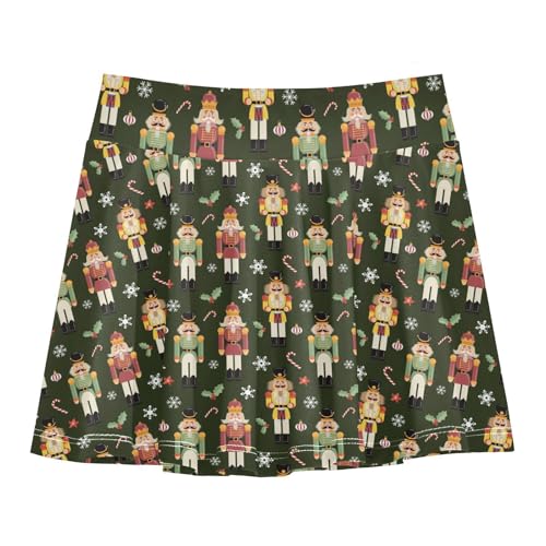 Girls Athletic Skirt 3-12 Years High Waist Tennis Skirts Nutcracker Christmas for Kids Golf Running Dance Skort