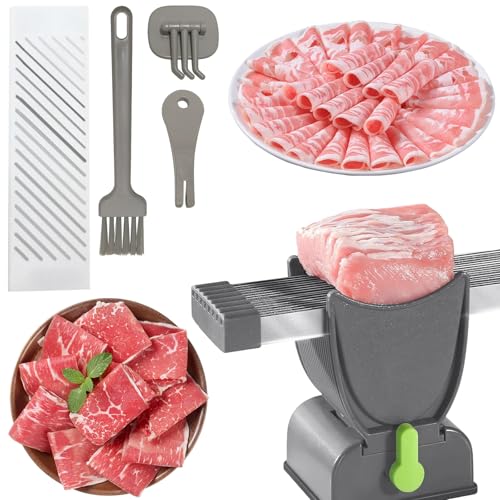 SZSMW Trancheuse Manuelle - Trancheuse Viande Manuelle - Peut êTre Utilisé pour PréParer des IngréDients de RagoûT, Faire des Brochettes de Barbecue Et La...