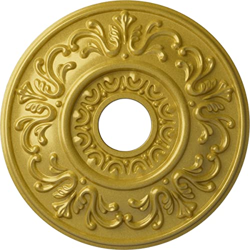 Ekena Millwork CM18VLRGS Valletta Ceiling Medallion, Rich Gold