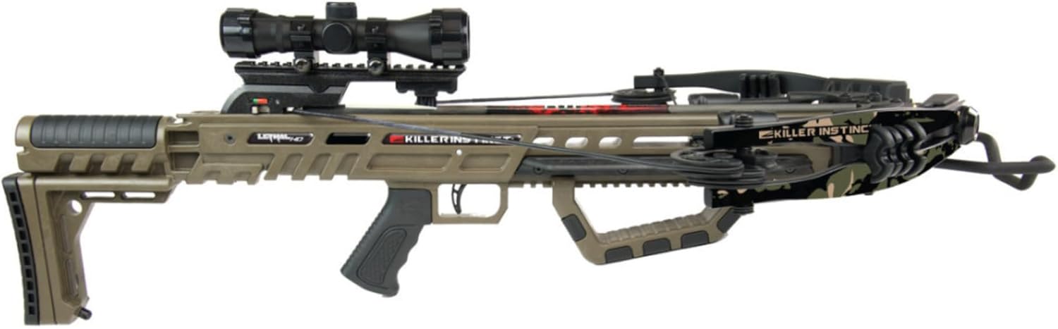 Killer Instinct Lethal 405HD Crossbow Kit Bundle with Case, 8 Bolts, 3 Broadheads