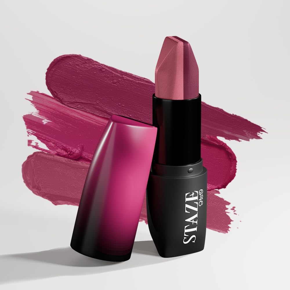 Staze 9to9 3 in 1 Lipstick | 3 Unique Shades in 1 | 12 HRS Long Lasting, Transferproof | Non-drying Formula with Intense Color Payoff | 04 Nude Orchid | 3.8 g