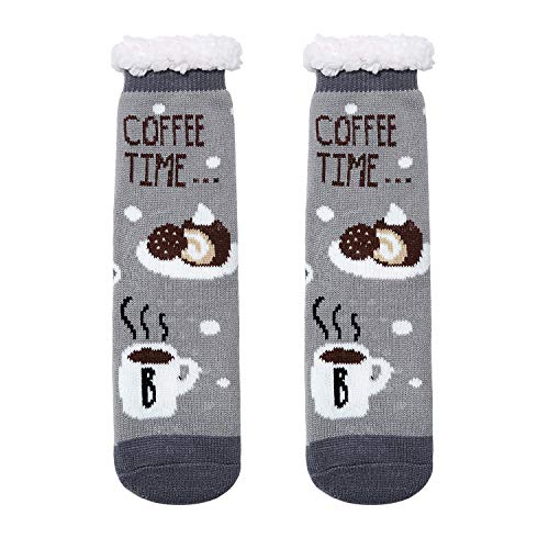 Image of Chassic Sherpa Lined Slipper Socks for Women, Non-Slip Cozy Winter House Socks, Soft Fuzzy Socks, Gifts for Women & Ladies Stocking Stuffers