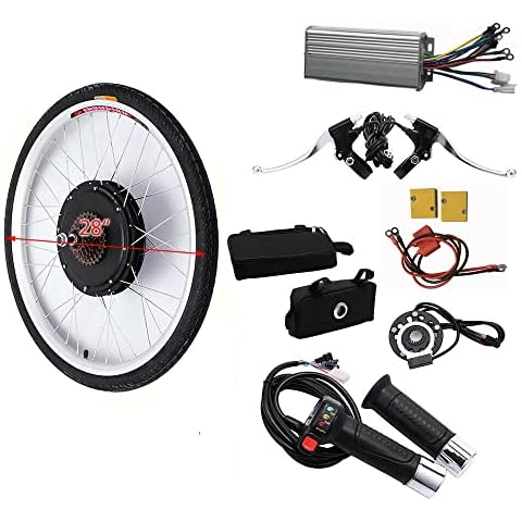 Electric Bike Conversion Kit 28" Rear Wheel 48V 1000W EBike Motor Kit Hub Motor Electric Bicycle Wheel Conversion Kit Cover