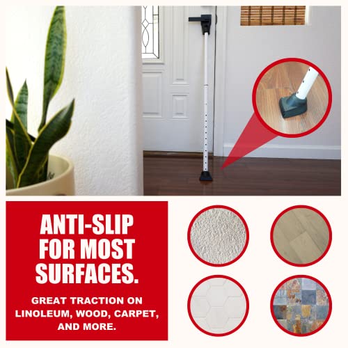 SECURITYMAN Adjustable Door Security Bar - Constructed of High Grade Iron - Great for Apartment Security or Home Protection Door Stoppers -(22.25” - 43.7” for Doors) (22.25” - 39.25” for Patio), White