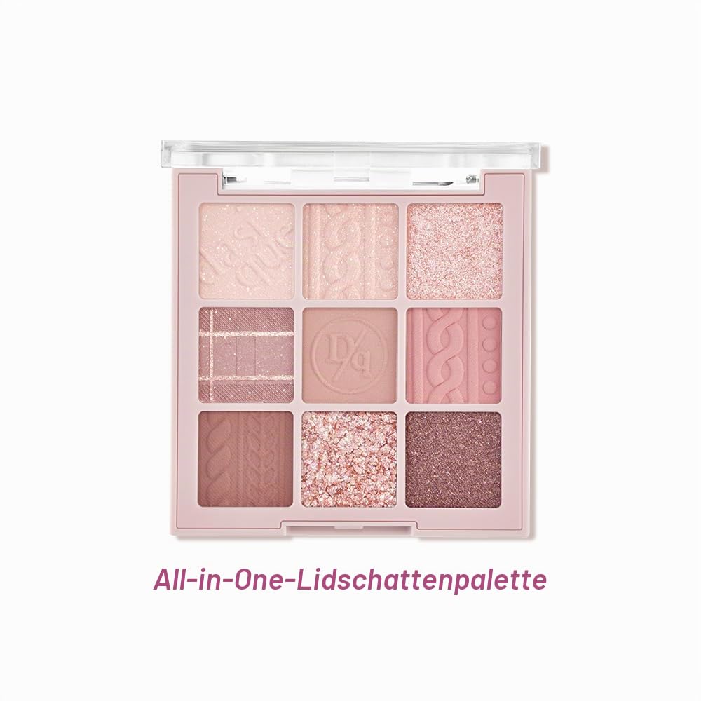 dasique Schattenpalette Nr. 16 Violet Knit l Vegan, tierversuchsfrei l 9 mischbare Farbtöne in glatten, matten und schimmernden Finishes mit wunderschönen Perlen