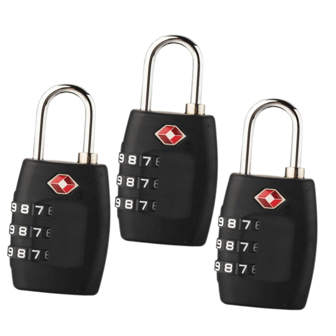 DOITOOL 3 Sätze Sicherheitsschloss Codeschloss Zahlenschloss Fall Kombinationsschloss Tragbar Schließfachschlösser Für Das Fitnessstudio Spind-schloss-kombination Stahl Black 3 Stück * 3