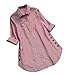 Produktbild Heißer Damen Langarm Gitter Knopf Casual Tops Shirt lose Plus Size Bluse Langarmshirt Hemd Casual Vintage Tunika Oberteile T-Shirt von LEEDY