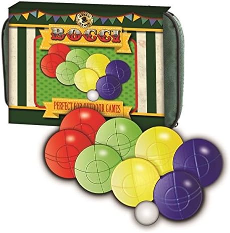 DISCOVERY CHANNEL Robert Frederick 8 Ball BOCCI Set-Vintage Green & White Stripe, Assorted, 50 x 30 x 10 cm