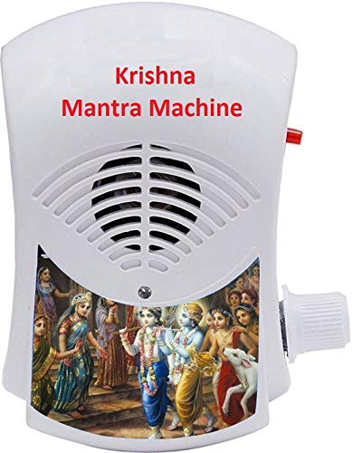 BISMAADH Krishna Hindu Vedic Mantar Religious 9 in 1 Mini Mantra Chanting Machine Box (White)