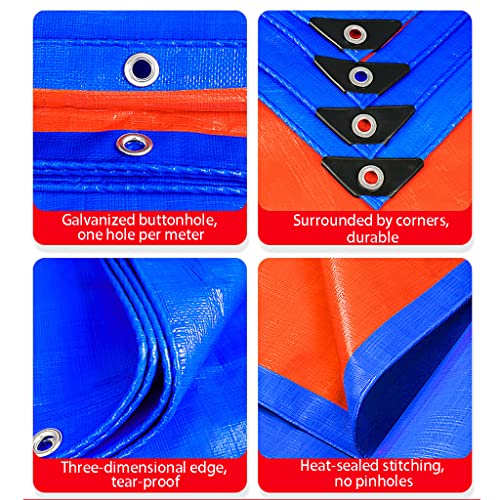 Lona Impermeable de Alta Resistencia - Lona de PE Multiusos con Ojales Reforzados, Cubierta Azul de Primera Calidad para Camping al Aire Libre, jardinería y protección de Equipos - 160 g/m²