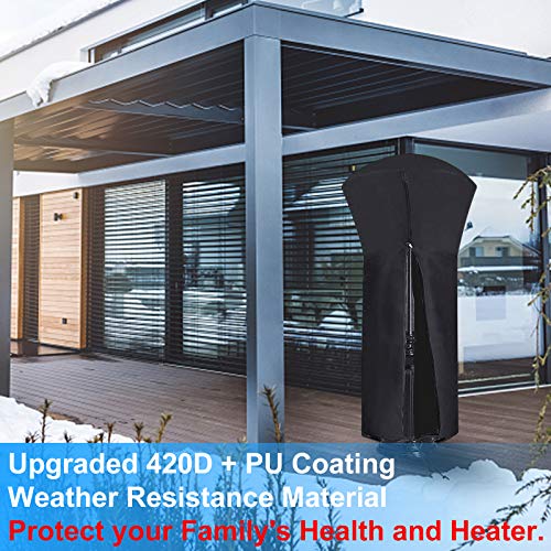 image for CKE Upgraded 420D & PU Patio Heater Cover Waterproof with Zipper, Stan