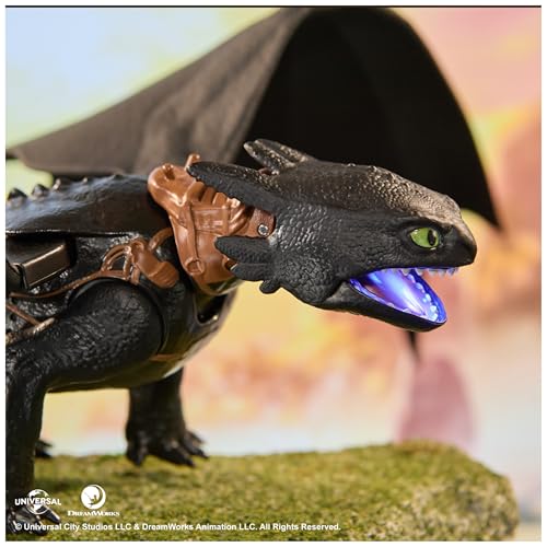 Dreamworks Dragons - Figurine Dragon Krokmou Plasma Blast 38 Cm - Figurine Articulée Interactive Krokmou - Cadeau Enfant - Jouet Enfant 4 Ans Et + Inspiré Du Film How To Train Your Dragon