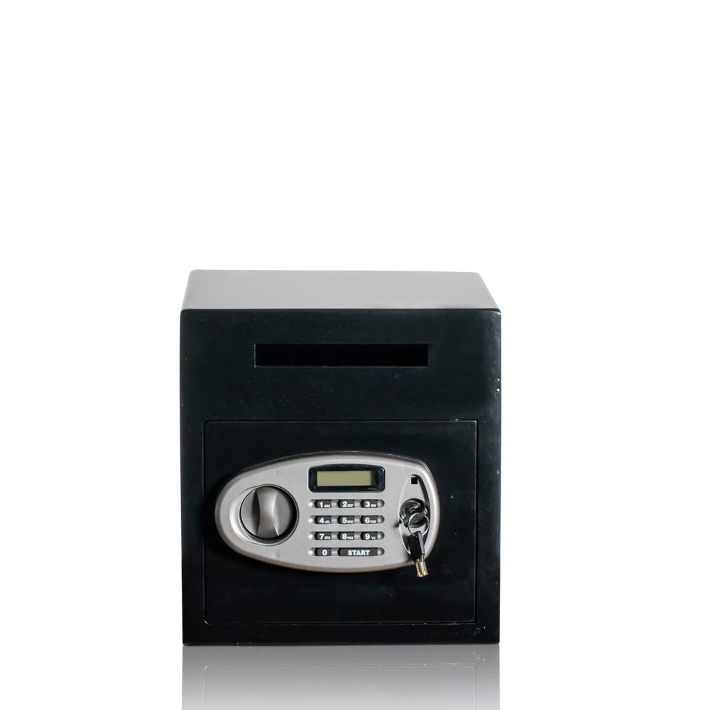 Einwurftresor | Tresor für Bar, Kneipe, Lounge | Elektronik Schloss | Hochglanz Schwarz