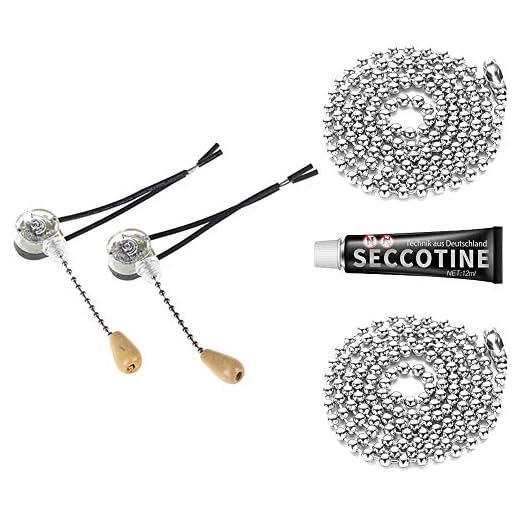 Cremallera Interruptor Techo Cadena Interruptor Interruptor Vintage,Viene con 1 metro de Cable de Extensión y Adhesivo(Plata)