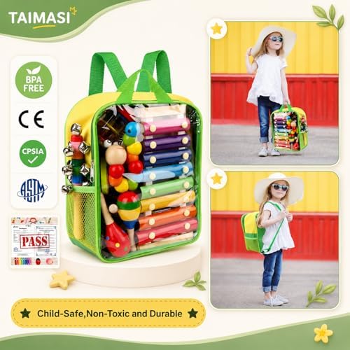 Kids Musical Instruments, 33Pcs 18 Types Wooden Percussion Instruments Tambourine Xylophone Toys for Kids Children, Preschool Education Early Learning Musical Toy for Boys and Girls - 2