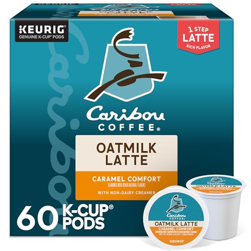 Caribou Coffee Caramel Comfort Oatmilk Latte, One Step Latte Single Serve Keurig K-Cup Pods...