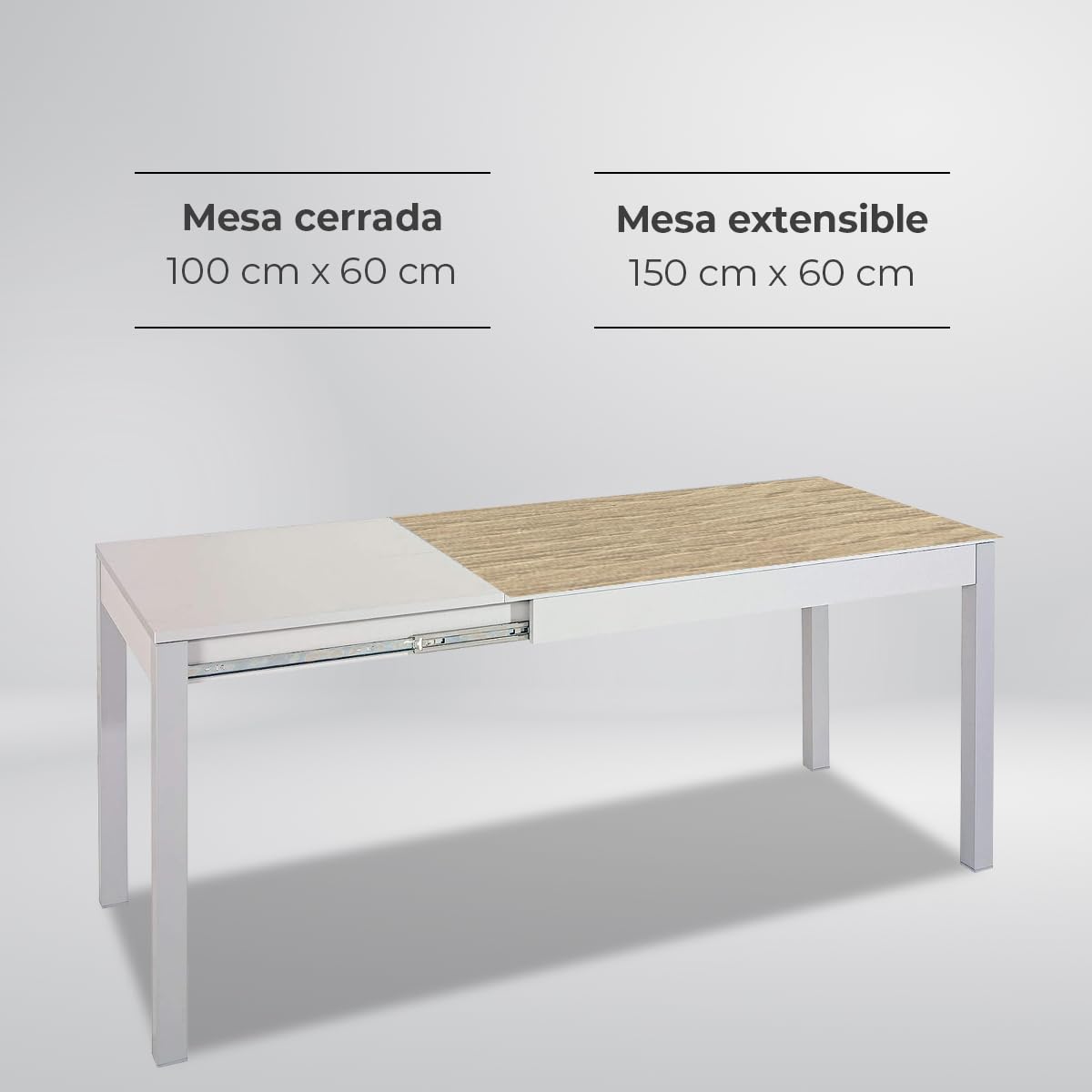 ASTIMESA Tipo Carro Mesa de Cocina, Metal, Roble Raw, 100x60cm