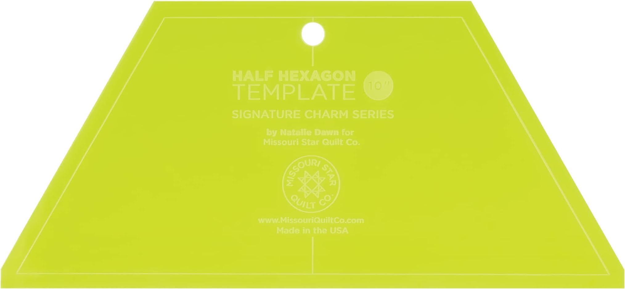 Acrylic Quilting Template, Half Hexagon | For Use with 10” Precut Fabric Squares | Layer Cake Patchwork Quilt Supplies for Cutting Patterns, Sewing, and DIY Blanket Making Projects