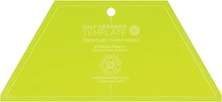 Acrylic Quilting Template, Half Hexagon | For Use with 10” Precut Fabric Squares | Layer Cake Patchwork Quilt Supplies for...
