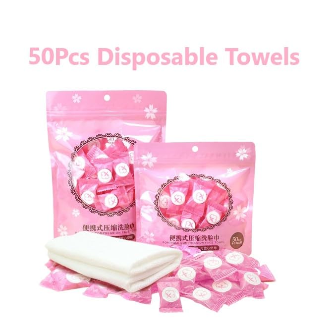 London Express Compressed Towels Tablets Disposable Cotton Towel Napkin Mini Face Hands Wipes Portable Compact Tissue for Travelling Gym Camping Hiking Outdoor Sports Salon (50 Pcs (Pack of 1)) - Image 2