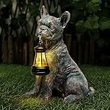 Tfro & Cile Solar Dog Garden Statue Outdoor Lantern Light Decor Yard Ornament Unique Housewarming Gift for Lawn Patio Balcony