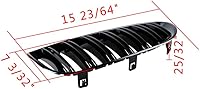 Vista 3 de Parrilla frontal negra brillante para riñón deportivo de doble línea, compatible con BMW E63 E64 650i 650 Ci 645Ci M6 2DR 2004-2010 (doble línea)