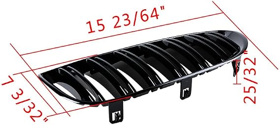 Astra Depot Glossy Black Kidney Grille Double Line for BMW E63 E64 6 Series