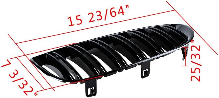 Astra Depot Glossy Black Kidney Grille Double Line for BMW E63 E64 6 Series