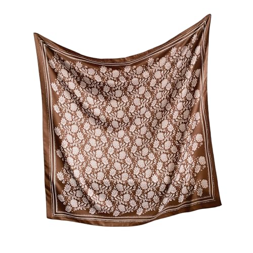 Image of Printed Poly Silken feel Scarf Stole for Women | Stylish, Soft, & Lightweight | Satin Feel Neck Scarf, Hair Scarf, Head Scarf for Women | Square Silk Stole for Handbag