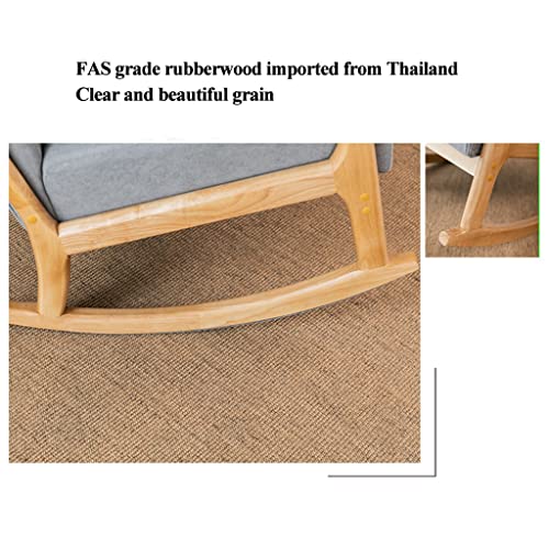 Nursery Rocking Chairs, With Cushion For Indoor, Simple Wood Rocking Chair, Suitable For Relaxation, Nursing，Lazy Leisure Back Rocking Chair (Color : Brown, Size : 81Cm*66Cm*78Cm) #TOP3