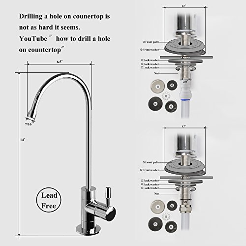 Geekpure 5 Stufen Umkehrosmose Trinkwasser Filter System-Plus 7 zusätzliche Filter kostenlos-75GPD