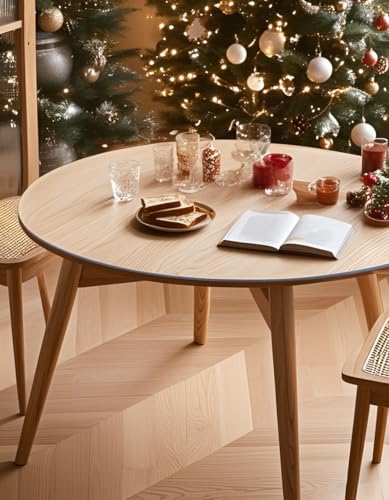 Ezcasch Protector de mesa redondo transparente (90 cm de diámetro, 2 mm de PVC) brillante con borde biselado, ideal como protección de mesa o mantel de arañazos y suciedad