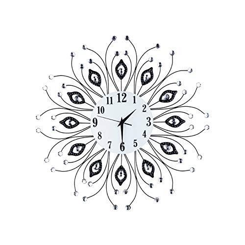 Horloge murale silencieuse créative en métal avec chiffres arabes pour bureau et maison