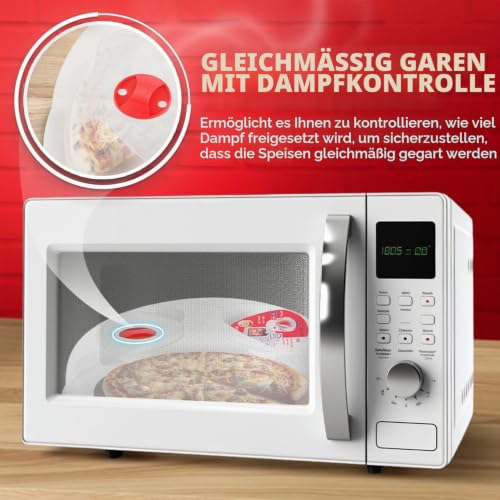 Flexzion Mikrowellenabdeckung transparente Mikrowellenabdeckhaube mit einstellbarem Dampfentlüftungsloch, BPA-freier… – Ansicht 5