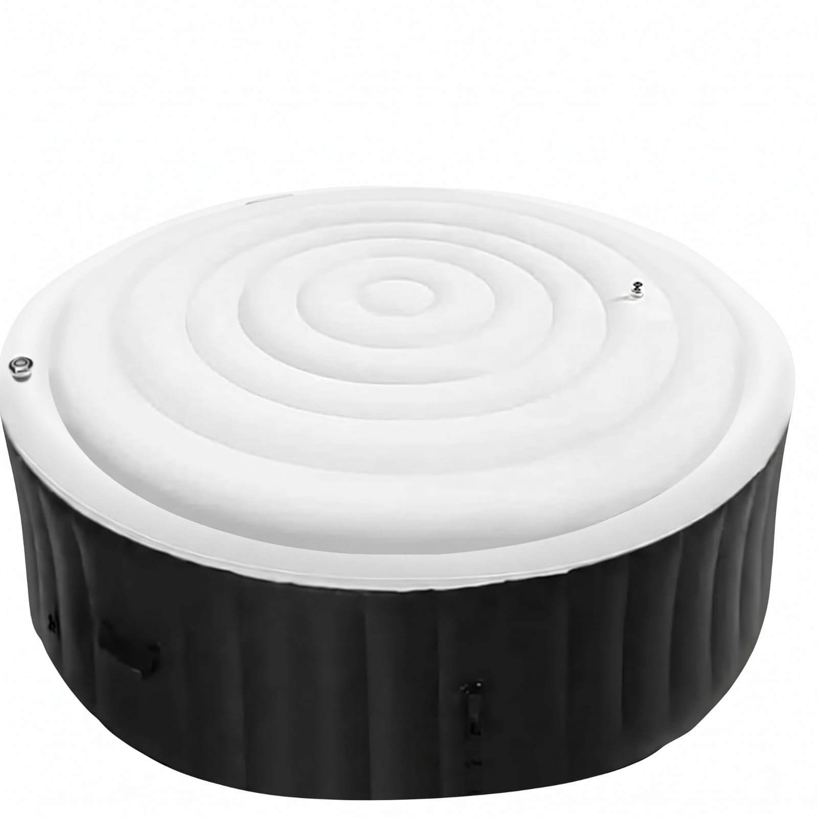 Générique 145/165 cm PVC Couverture De Spa Gonflable, Couvercle De Bain À Remous Rond, Couvercle De Bain À Remous, Isolation Thermique Pliable pour Spa, Spa Rond Extérieur