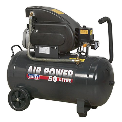Sealey Herramientas Compresor de aire de accionamiento directo 2HP SAC5020E + SA33G 5pc Kit de aire 50L 50L Herramientas Sealey Irlanda