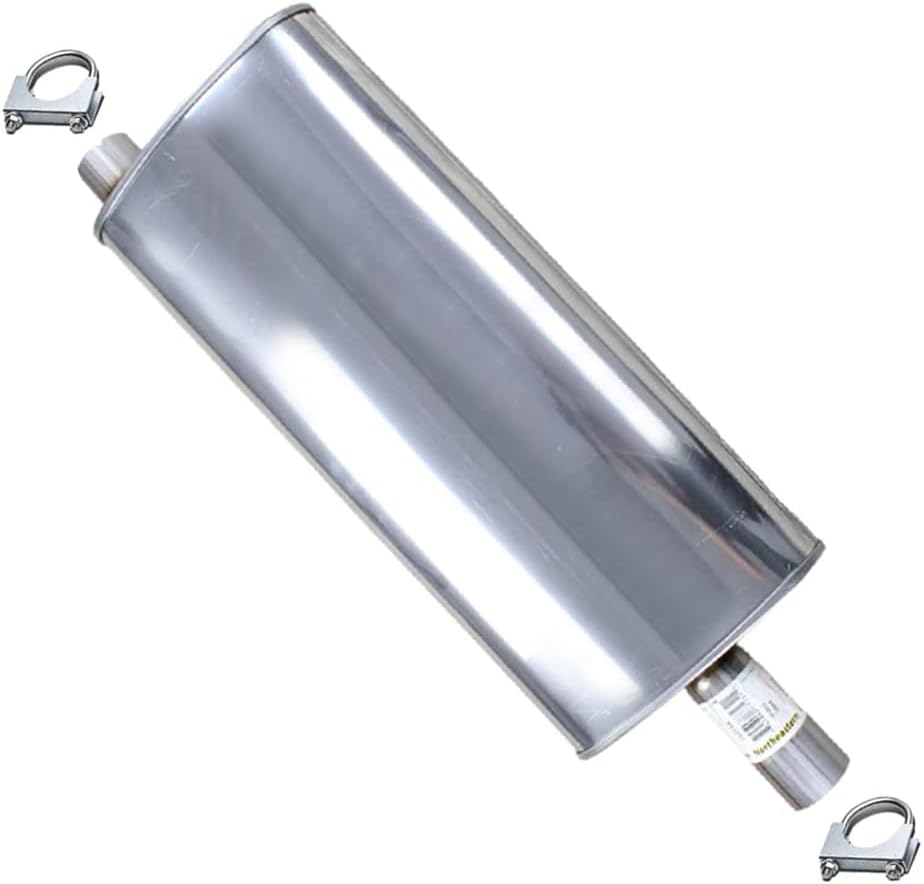 Exhaust Center Muffler Compatible for 2008-2012 Jeep Liberty 3.7L | Stainless Steel | Northeastern Exhaust | Free Clamps Included | Direct-Fit Replacement