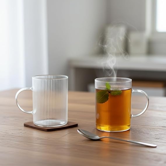 Deconox Termisil Borosilikat Cam Kupa Bardak Seti 200 ml - Isıya Dayanıklı Kulplu Şeffaf Çay ve Kahve Bardağı Takım 6'lı ve 3'lü Seçenekli (3)
