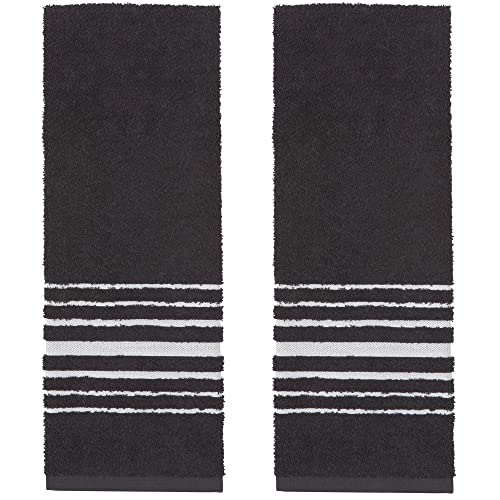 Now Designs Terry Cotton Hang Up Kitchen Towels With Magnetic Snap Black Set Of 2 #TOP3