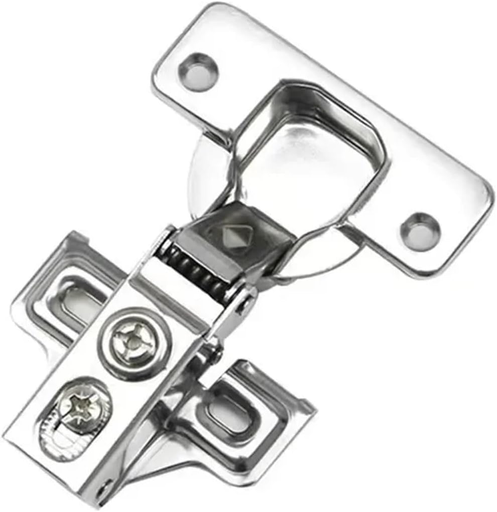 StainlessSteel Short-Arm Hydraulic Hinge of Cabinet Cup 35mm Cupboard Hinges Hardware Door Buffer Damper for Cabinet Narrow Side 1Pcs(Full Overlay 1pc)