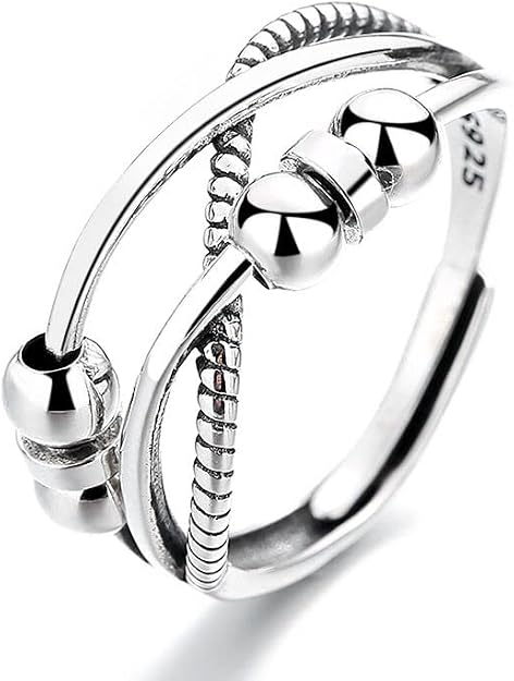 Anello D'ansia In Argento Sterling 925 Per Donne E Uomini, Anelli Per