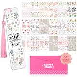 Kaciola 36 Sheets Faith Theme UV DTF Bookmark Wraps, Acrylic Bookmark Blanks UV DTF Stickers, Rub on Transfers for Book Lover DIY (Blank Bookmarks Not Included)
