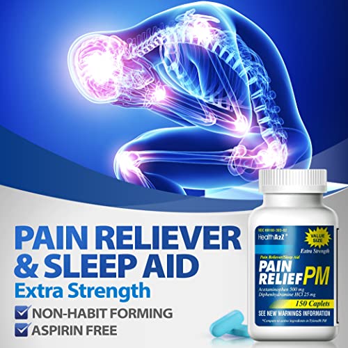 image for HealthA2Z® Extra Strength Pain Relief PM| Acetaminophen 500mg | Diphe