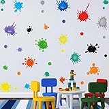 ★ Kreative Klassenzimmer Dekoration★: Jeder Kind ist Künstler, der Aquarell Splash Wandaufkleber sieht aus wie ein Farbspritzer und der Wand, der abstrakt und für Kinder zum Selbermachen ist ist.