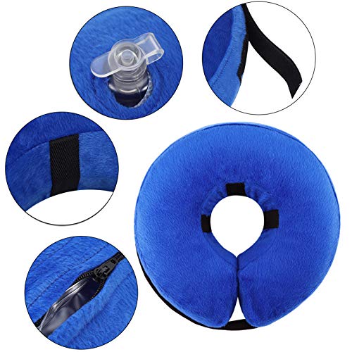 AhlsenL Inflatable Dog Cone Collar, Protective Soft Pet Recovery Collar Prevent Dogs Cats from Biting & Scratching (S)