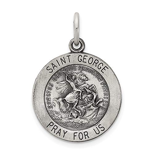 925 Sterling Silver Saint George Medal Pendant Charm Necklace Religious Patron St Fine Jewelry For Women Gifts For Her