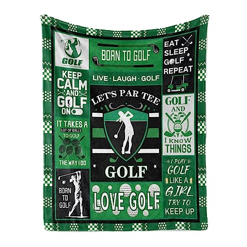 Golf Blanket Basketball Gifts for Teens, Flannel Soft Warm Plush Sport Golf Throw Blanket for Girls Boys Teens Kids Golf Lovers All Season Couch Sofa Bed Living Room Decor 50