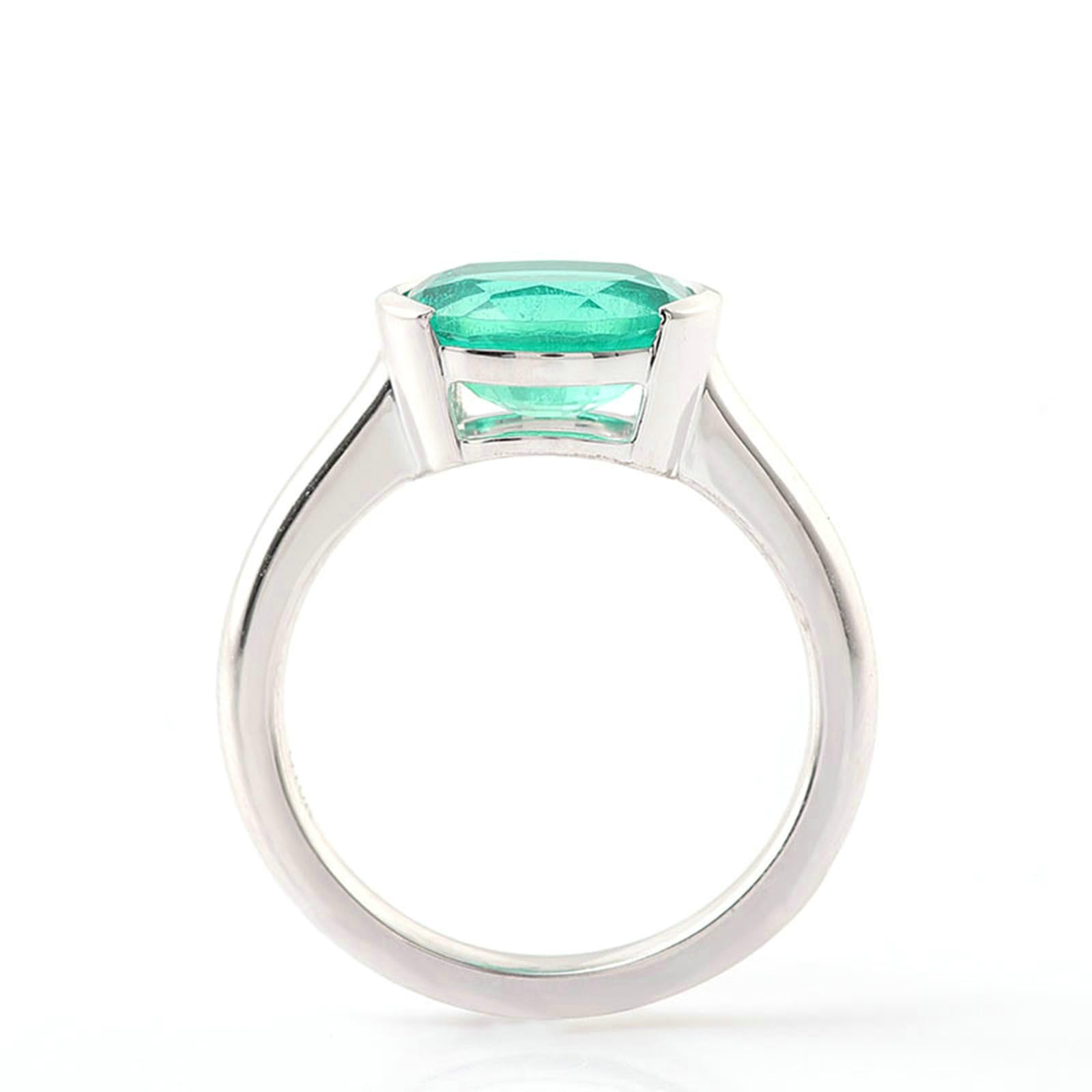 Anillos de boda de platino para mujer, anillo de compromiso de tamaño H 1/2-V 1/2 solitario con esmeralda ovalada de 3 quilates